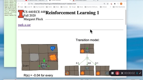 Thumbnail for CS 440 (Fall 2020) Reinforcement Learning 1