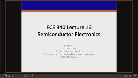 Thumbnail for ECE 340 A Spring 2022 Lecture 16