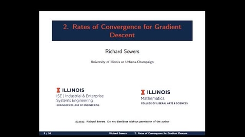 Thumbnail for entry Gradient Descent 2:  Convergence