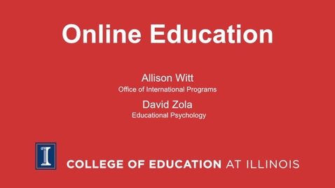 Thumbnail for entry Online Education