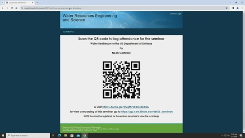 Thumbnail for Hydro Seminar (CEE 595 W) Spring 2024