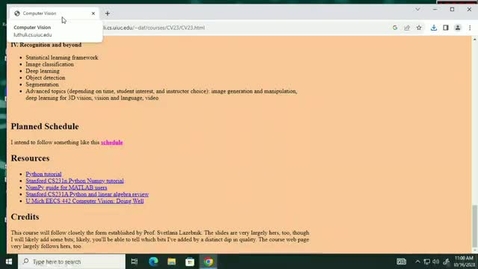 Thumbnail for Computer Vision (CS 543 A) Fall 2023