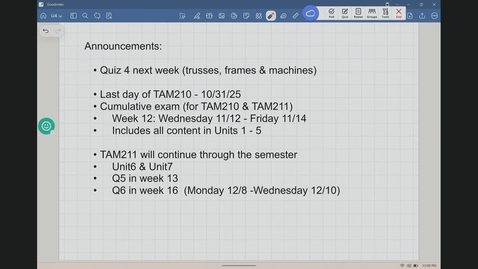 Thumbnail for TAM 210 Fall 2025