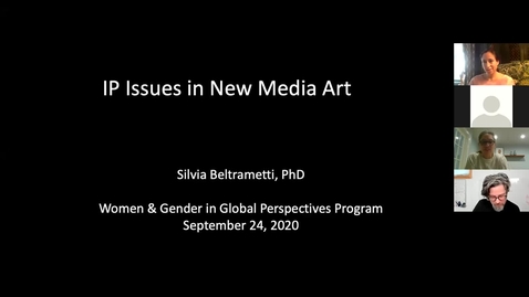 Thumbnail for IP Issues in New Media Art - a presentation by Silvia Beltrametti, Ph.D.
