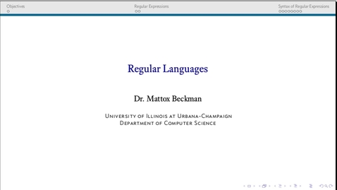 Thumbnail for Regular Languages