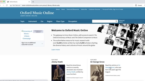 Thumbnail for Grove/Oxford Music Online Tutorial