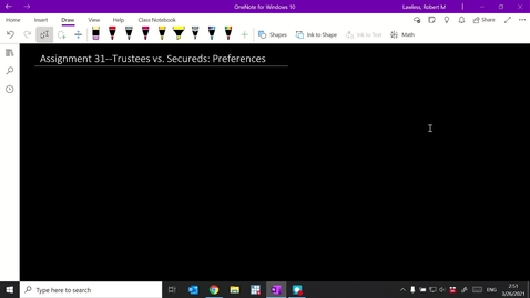 Thumbnail for entry Assignment 31--Trustees vs Secured: Preferences