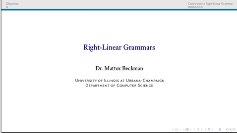 Thumbnail for Right Linear Grammars