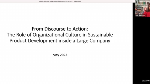 Thumbnail for Julie Battilana - From Discourse to Action: The Role of Organizational Culture in Sustainable Product Development Inside a Large Company