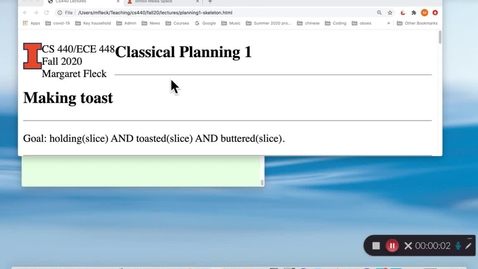 Thumbnail for CS 440 (Fall 2020) Planning 1