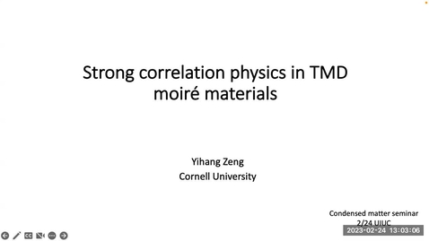 Thumbnail for entry Condensed Matter Seminar - Yihang Zeng, Cornell University