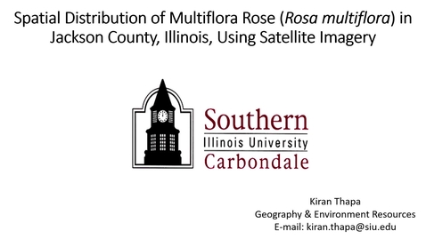 Thumbnail for entry Mapping Spatial Distribution of Multiflora Rose (Rosa multiflora) in Illinois by Using Landsat Imagery - Kiran Thapa, Southern Illinois University