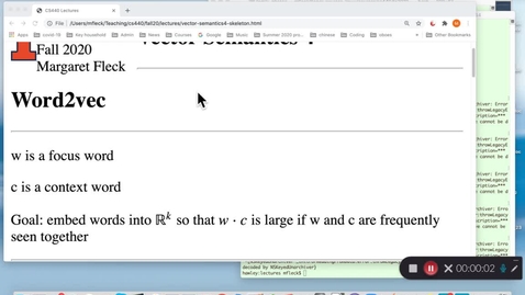 Thumbnail for CS 440 (Fall 2020) Vector Semantics 4