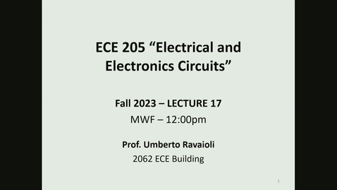 Thumbnail for entry ECE 205 Lecture 17 - Fall 2023