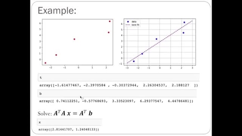 Thumbnail for entry Linear Least Squares - 5: Example