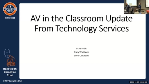 Thumbnail for entry AV in the Classroom Update From Technology Services