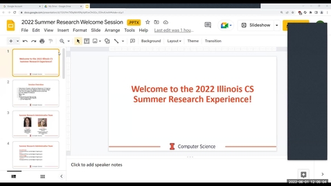 Thumbnail for June 1 Summer REU Lunch and Learn: Welcome!