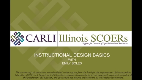 Thumbnail for Il SCOERs Instructional Design_Basics_070722