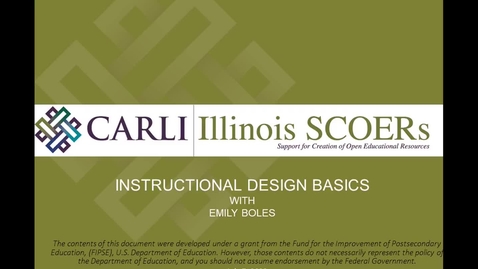 Thumbnail for entry Il SCOERs Instructional Design_Basics_070722