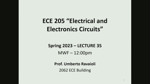 Thumbnail for entry ECE 205 Lecture 35 - Spring 2023