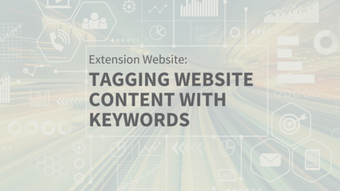 Thumbnail for entry EXT Comms: Adding Keyword Tags to Website Entries