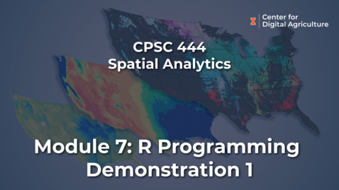 Thumbnail for CPSC 444 - Spatial Analytics - Module 7 - R Programming Demonstration 1