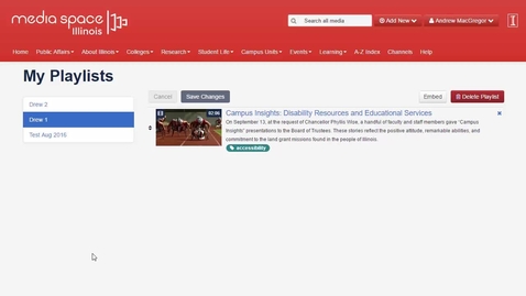 Thumbnail for Creating and Using Playlists in MediaSpace - Students