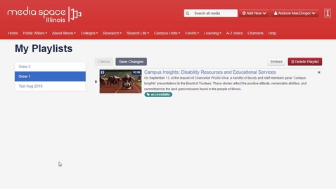 Thumbnail for entry Creating and Using Playlists in MediaSpace - Students
