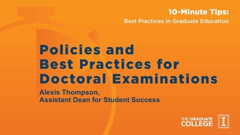 Thumbnail for 10-Minute Tips: Doctoral Examinations and Committees