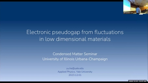 Thumbnail for Condensed Matter Seminar - Yu He, Yale University