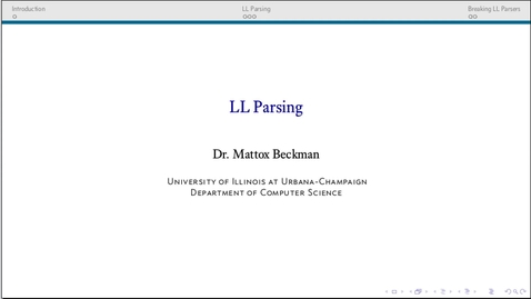 Thumbnail for LL Parsing