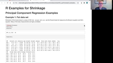 Thumbnail for STAT 425 Week 10 - R Examples for Shrinkage - Part 1 Principal Component Regression