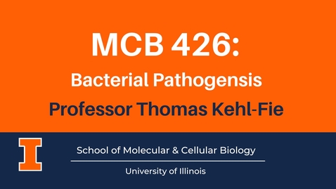 Thumbnail for MCB 426: Bacterial Pathogenesis (advanced course video)