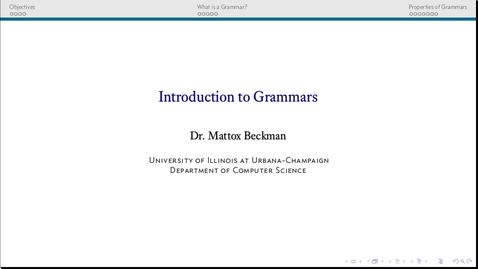 Thumbnail for Introduction to Grammars