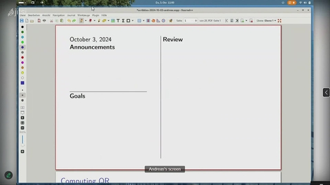 Thumbnail for Lecture 12 (October 3, via lecture capture)