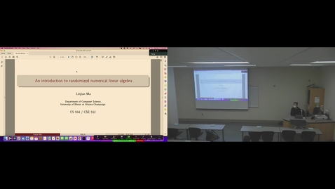 Thumbnail for entry Lecture 26: Linjian Ma guest lecture, (echo 360 recording)