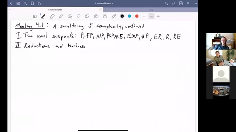 Thumbnail for entry Meeting 4.1: Complexity