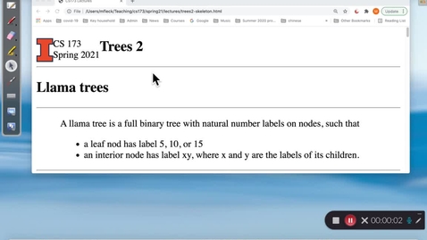 Thumbnail for CS 173 (Spring 2021)  Trees 2