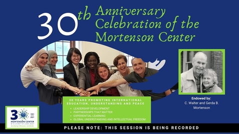 Thumbnail for Mortenson Center 30th Anniversary Forum