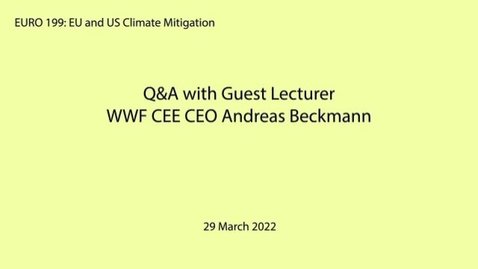 Thumbnail for EURO 199 (EU and US Climate Mitigation): Q&amp;A with WWF CEE CEO Andreas Beckmann
