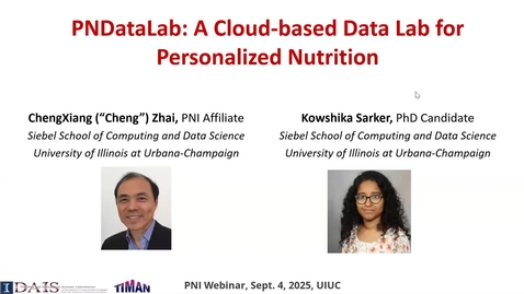 Thumbnail for Webinar: PNDataLab: A Cloud-based Data Lab for Personalized Nutrition