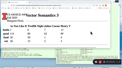 Thumbnail for CS 440  (Fall 2020) Vector Semantics 3