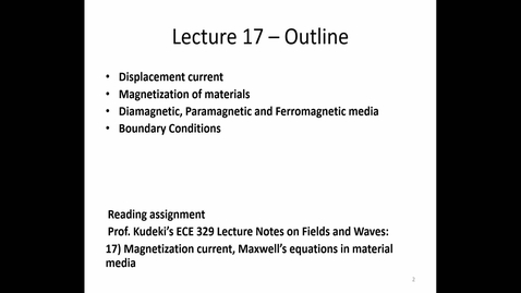 Thumbnail for ECE 329 Lecture 17 - Fall 2022