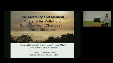 Thumbnail for NRES 500 Fall 2018 - Dr. Tatyana Deryugina - The Effect of Pollution on Health Care Utilization: Evidence from Changes in Wind Direction