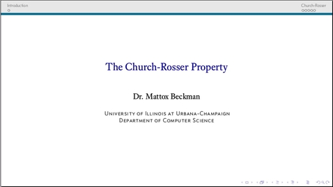 Thumbnail for The Church-Rosser Property