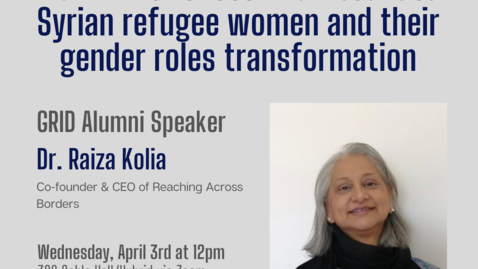 Thumbnail for WGGP Alumni Lecture by Raiza Kolia