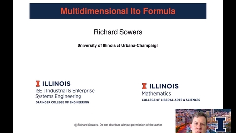 Thumbnail for Ito Formula 4:  Ito formula (multidimensional)