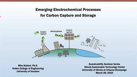 Thumbnail for entry Emerging Electrochemical Processes for Carbon Capture and Storage - Dr. Mim Rahimi