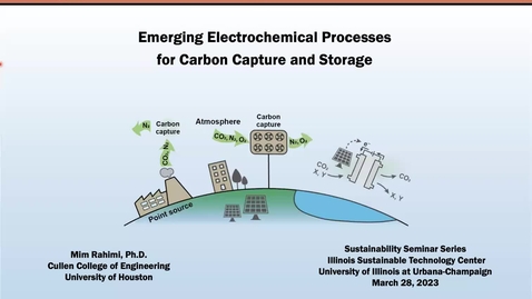 Thumbnail for Emerging Electrochemical Processes for Carbon Capture and Storage - Dr. Mim Rahimi