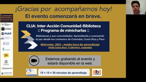 Thumbnail for CLIA: Inter-Acción Comunidad-Biblioteca Programa de minicharlas--Mar 10, 2021